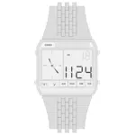 Digital watch with metal strap vector image
