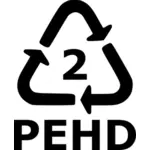 Recyclable high-density polyethylene sign vector clip art