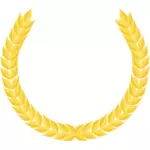 Dessin de couronne de Laurier avec blé doré vectoriel