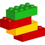 Stackable plastik bloklarını çizim vektör