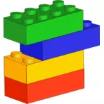 Imagem vetorial de quatro blocos de construção coloridos