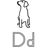 D は犬アルファベット学習ガイド ベクトル クリップ アートです。