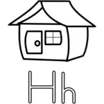 H est pour alphabet maison graphiques vectoriels guide d'apprentissage