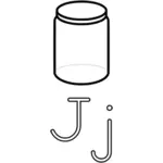 J is for Jar alphabet learning guide vector image