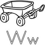 W je pro vůz abeceda učení průvodce ilustrace