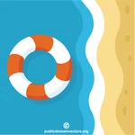 Lifebuoy in the sea