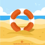Lifebuoy na pláži