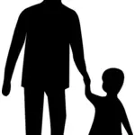 Father and child sign vector drawing