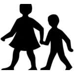 Anak-anak vektor silhouette