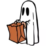 Ghost with brown bag vector image