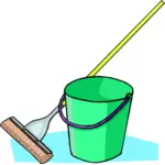 Mop and bucket vector graphics