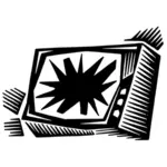 Smashed TV vector drawing