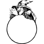 Bruxa com ilustração vetorial de bola de cristal