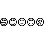 Drawing of service satisfaction smiley marks