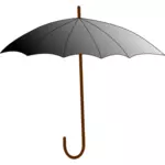 灰度伞与棕色的棍子矢量图形