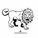 Illustraties van de heraldische leeuw