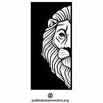 Lion head silhouette monochrome