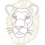 Kepala singa mewarnai buku vektor gambar