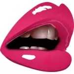 Bibir wanita dengan lipstik menutup gambar vektor