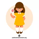 Mała dziewczynka z cukierkiem