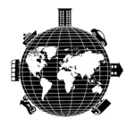 Globe dopravní systémy vektorové ilustrace