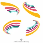 Värilliset raidat logo käsitteet