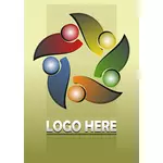 Vector clip art of pastel colored logo idea