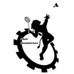 Badminton club vector embleembeeld