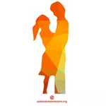 Couple in love vector silhouette