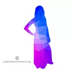 Woman silhouette low poly