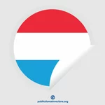 Lüksemburg bayrağı ile peeling etiket