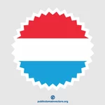 Luxembourg flagg rund klistremerke