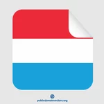 Luxembourg flagg peeling etikett