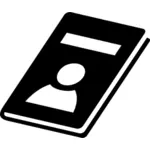 Image vectorielle de pictogramme addressbook noir et blanc