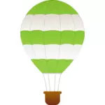 Horizontal green and white stripes hot air balloon vector clip art