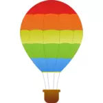 Yatay yeşil, kırmızı ve mavi çizgili sıcak hava balonu vektör grafikleri