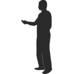Silhouette vector illustration of man presenting