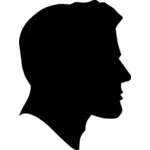 Masculin profil silueta vector illustration