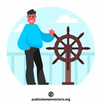 Man at the helm