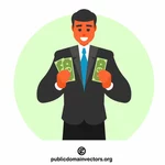 Man counts money