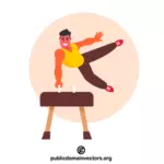 Man doing gymnastic exercise