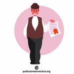 Man holding an educational certificate