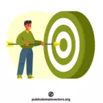 Man directing an arrow to the target