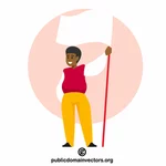Man holds a white flag