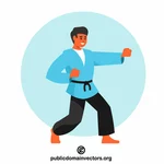 Karate fighter posing