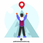 رجل ينظر إلى الجبل