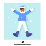 Man lying in the snow