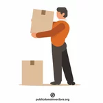 Man moving boxes