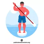 男子桨板冲浪