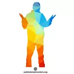 Colored silhouette of a person
